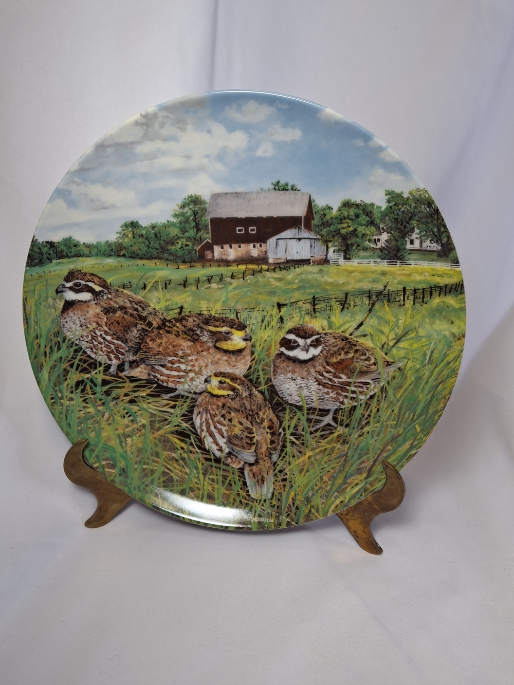 1987 Edwin M Knowles "The Quail" Collector Plate Wayne Anderson Upland Birds